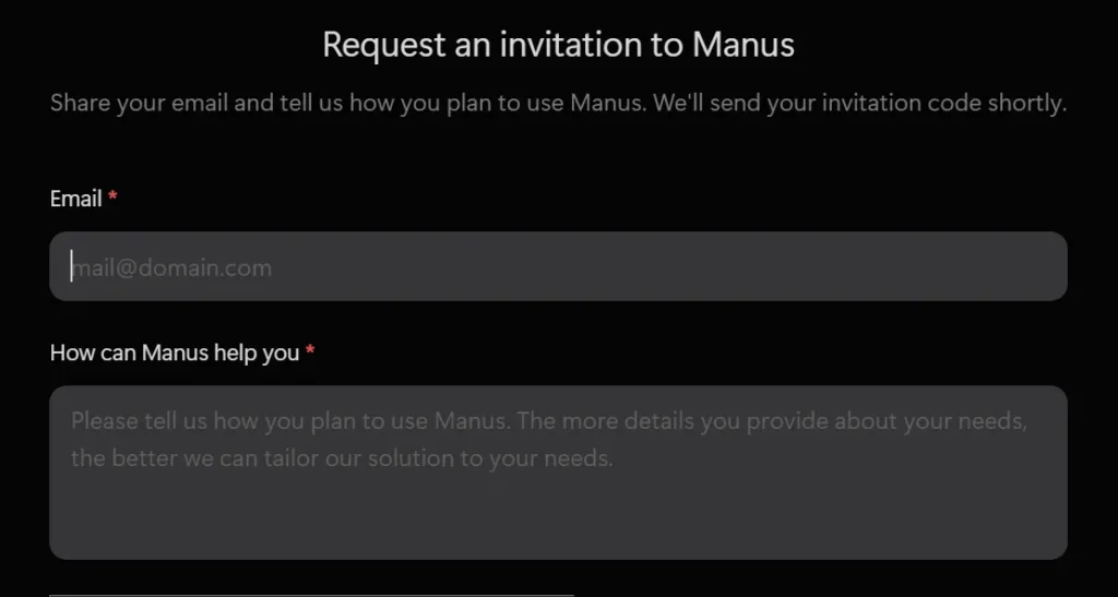 manus access invitation only