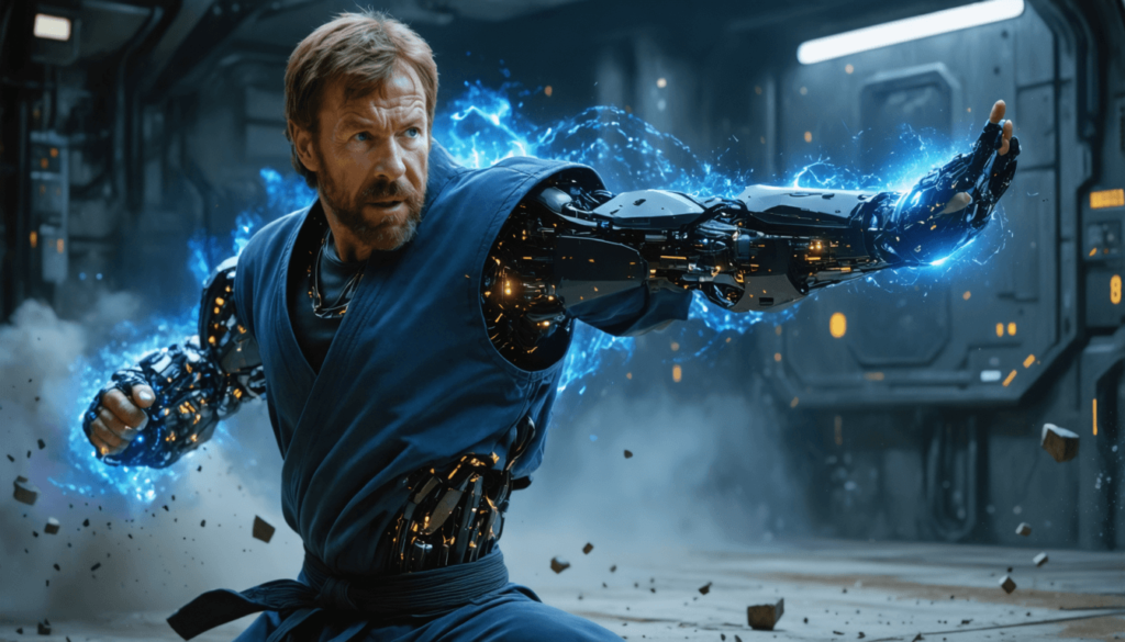 Chuck Norris vs. umělá inteligence: Druhá várka vtipů, co by přežily i jeho narozeninový kop z otočky! 4 mistrai chuck norris vs ai vtip 07 1